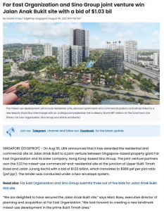 Far East Organization and Sino Group joint venture win Jalan Anak Bukit site with a bid of $1.03 bil-1